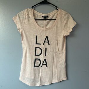 Banana Republic Black Pink Graphic Fitted Long Sleeve Tee